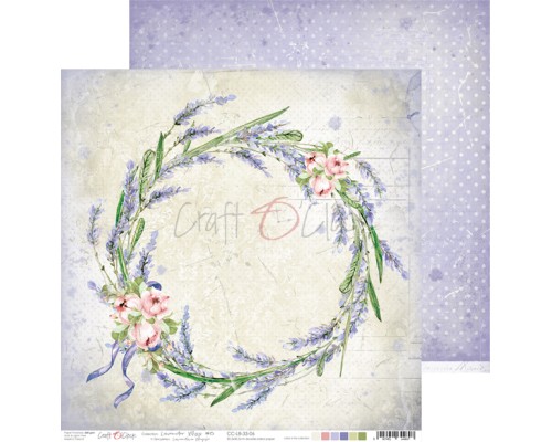 Набор бумаги "Lavender Bliss" 15,25 х 15,25 см., 6 листов, 1/3 набора, Craft O'Clock