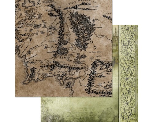 Бумага двусторонняя "Легенды Средиземья. Карта мира", ScrapMania