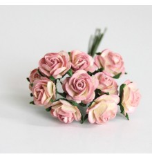 розы "Розово-жёлтые" 1 см, 10 шт.