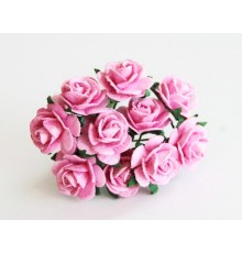 розы розовые 1,5 см, 10шт.