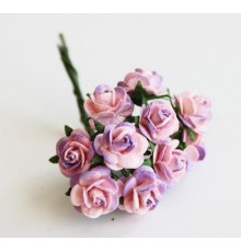 розы "сиреневый+розовый" 1 см, 10 шт.