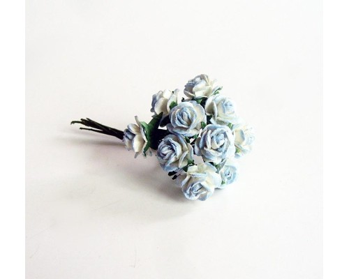 розы бело-голубые 1 см, 10шт.