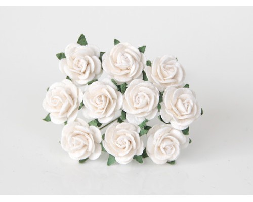 Розы белые 1,5 см, 10шт.