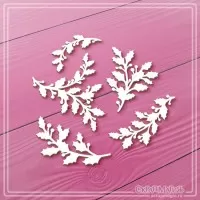 Набор чипборда "Веточки остролиста (падуба)", 5 эл., СкрапМагия