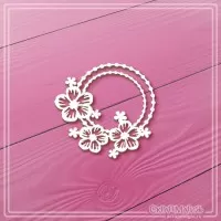 Чипборд "Круглая рамка с цветами", СкрапМагия