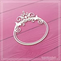 Чипборд "Овальная рамка с завитками", СкрапМагия
