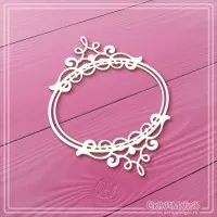 Чипборд "Овальная рамка с завитками", СкрапМагия
