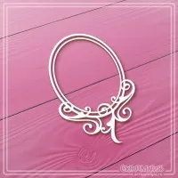 Чипборд "Овальная рамка с завитками", СкрапМагия