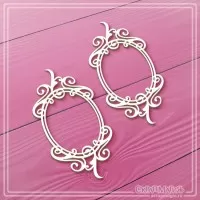 Набор чипборда "Овальные рамки с завитками", 2 эл., СкрапМагия