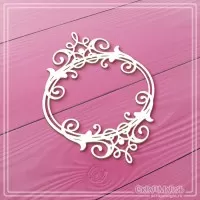 Чипборд "Овальная рамка с завитками", СкрапМагия