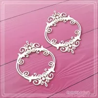 Набор чипборда "Овальные рамки с завитками", 2 эл., СкрапМагия