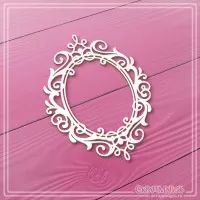 Чипборд "Овальная рамка с завитками", СкрапМагия