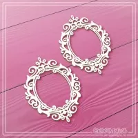 Набор чипборда "Овальные рамки с завитками", 2 эл., СкрапМагия
