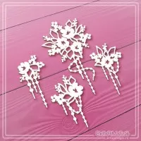 Набор чипборда "Цветы с подвесками", 4 эл., СкрапМагия