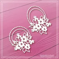 Набор чипборда "Изящные рамки с бусинками и букетами цветов", 2 эл., СкрапМагия